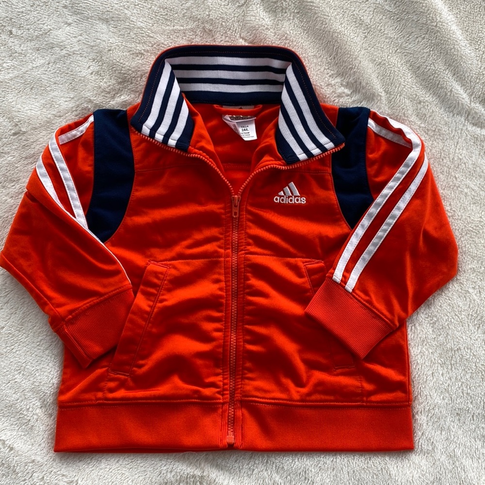 2T Adidas Track Jacket, Blaze Tee, and Navy &White pants